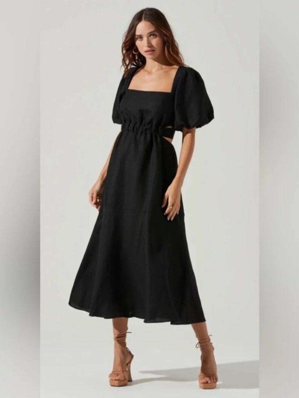 ASTR the Label Angeles Midi Cut Out Lined Blend Dress